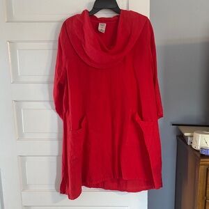 Matchpoint Red Linen Cover Up Dress